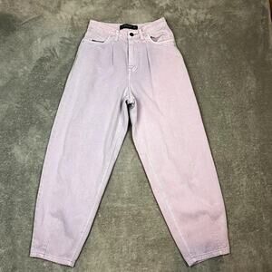 Lioness Horseshoe Barrel Leg Jeans Womens XXS Lavender High Rise Baggy